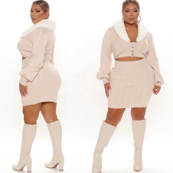 Fashion Nova Dresses & Skirts - Fashion nova curve Carrie sweater skirt set 1x